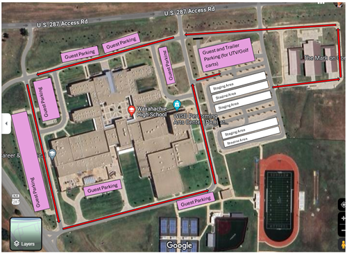 aerial map around high school